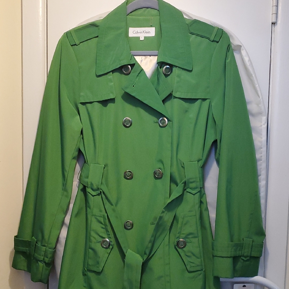 Calvin Klein Vibrant Green Trench Coat